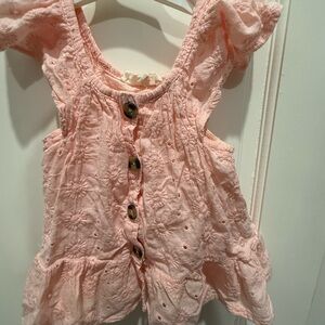 Jessica Simpson Pink Buttoned Kids Blouse